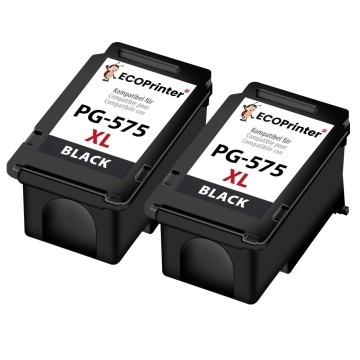 ECOPrinter Canon 575P3 | Pack de 2 cartouches ECOPrinter équivalent à Canon PG-575XL  | Famille Canon PG-575 / CLI-576 | Noir (BK) | 450 pages