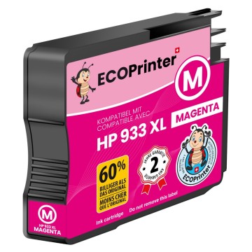 ECOPrinter HP 933M | Cartouche ECOPrinter équivalent à HP 933 XL | Famille HP 932 / HP 933 | Magenta (M) | 825 pages