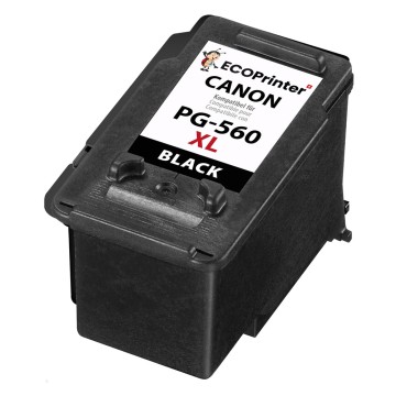 ECOPrinter Canon 560BK | Cartouche ECOPrinter équivalent à Canon PG-560 XL   | Famille Canon PG-560 / CL-561 | Noir (BK) | 750 pages
