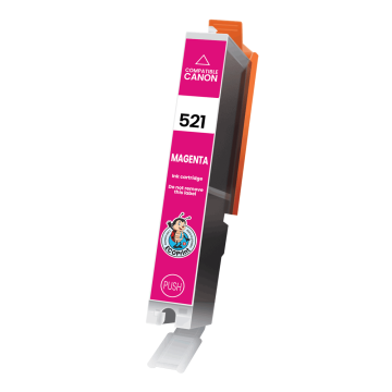 ECOPrinter Canon 521M | Cartouche ECOPrinter équivalent à Canon CLI-521   | Famille Canon PGI-520 / CLI-521 | Magenta (M) | 450 pages
