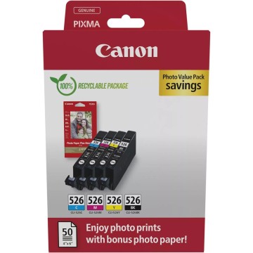 CANON CLI-526PVP | Photo value pack Canon CLI-526PVP | IP 4850 | CMYBK | 4x9ml,50 fl. 10x15cm