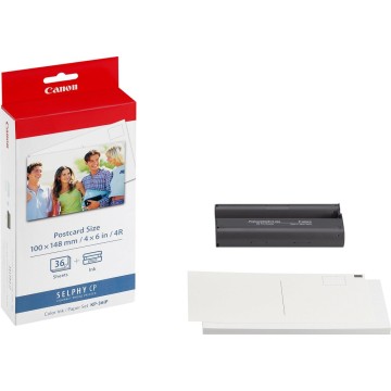 CANON KP36IP | Cassette d'encre couleur/papier 10x15cm Canon KP36IP | Selphy CP 100 | Format Carte Postale | 36 feuilles