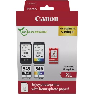 CANON PG545CL546 | Photo valuepack XL Canon PG545CL546 | PIXMA iP2850 | Noir/color | GP-501 50fl.
