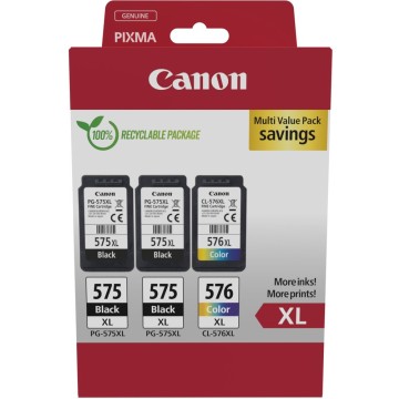 CANON PG575_CL576 | Pack cartouches d'encre XL Canon PG575_CL576 | Pixma TR4750i 2xBKXL & 1xCMYXL | BKCMY
