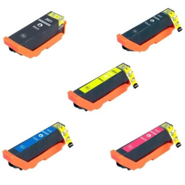 ECOPrinter Epson 433P1 | Pack de 5 cartouches ECOPrinter équivalent à Epson 33XL  | Famille Epson 33 (Orange) | 1 noir et 4 Couleurs individuelles | Pack XL Economique