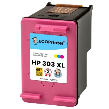 ECOPrinter HP 303C | Cartouche ECOPrinter équivalent à HP 303 XL | Famille HP 303 | 3 Couleurs (3C) | 450 pages