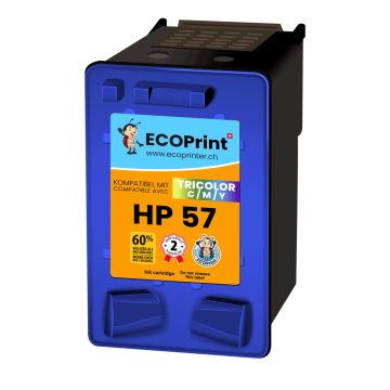 ECOPrinter HP 57C | Cartouche ECOPrinter équivalent à HP 57 | Famille HP 56 / HP 57 | 3 Couleurs (3C) | 500 pages