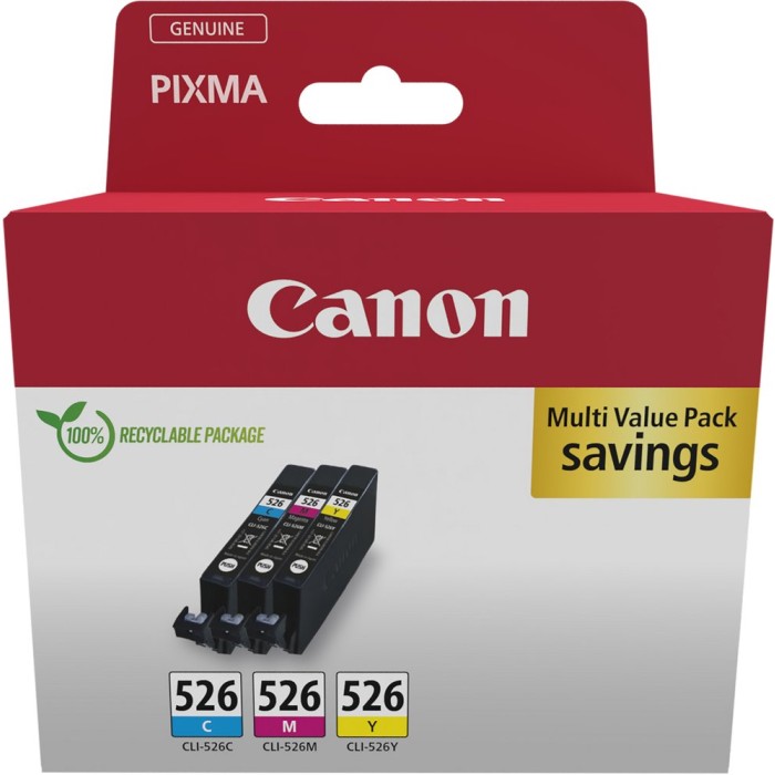 CANON CLI-526 | Pack cartouches d'encre Canon CLI-526 | PIXMA iP48500 | CMY | 3x9ml