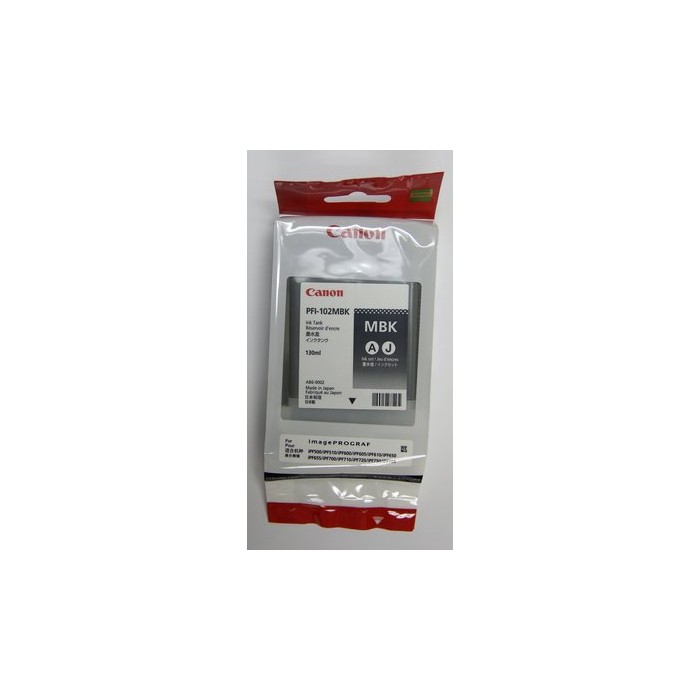 CANON PFI-102MBK | Cartouche d'encre Canon PFI-102MBK | IPF 700 | Mat noir | 130ml