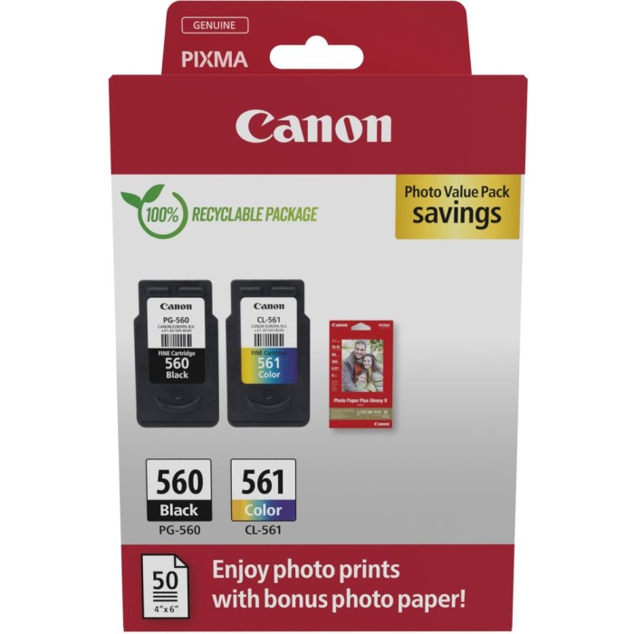 CANON PG560_CL561 | Photo value pack Canon PG560_CL561 | PIXMA TS5350 | Noir/color | 7.5/8.3ml