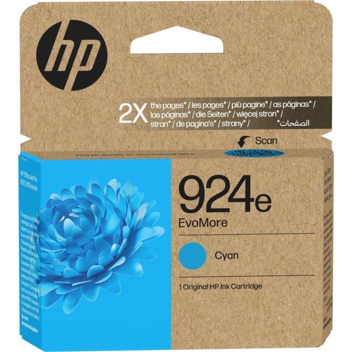 HP 4K0U7NE#LS1 | Cartouche d'encre HP 924e | OfficeJet Pro 8120/8130  | Cyan (C) | 800 pages