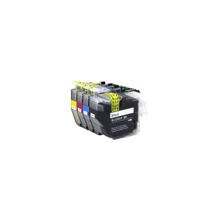 ECOPrinter Brother 3213P1 | Pack de 4 cartouches ECOPrinter Brother LC-3211 - LC-3213  | Famille Brother LC-3211-3213 | 1 noir et 3 Couleurs individuelles | 400/400 pages