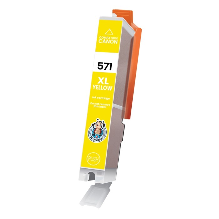 ECOPrinter Canon 571Y | Cartouche ECOPrinter équivalent à Canon CLI-571 XL   | Famille Canon PGI-570 / CLI-571 | Jaune (Y) | 800 pages