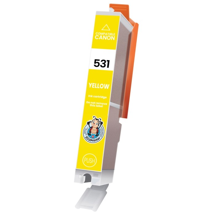 ECOPrinter Canon 531Y | Cartouche ECOPrinter équivalent à Canon CLI-531   | Famille Canon PGI-530 / CLI-531 | Jaune (Y) | 12.2ml