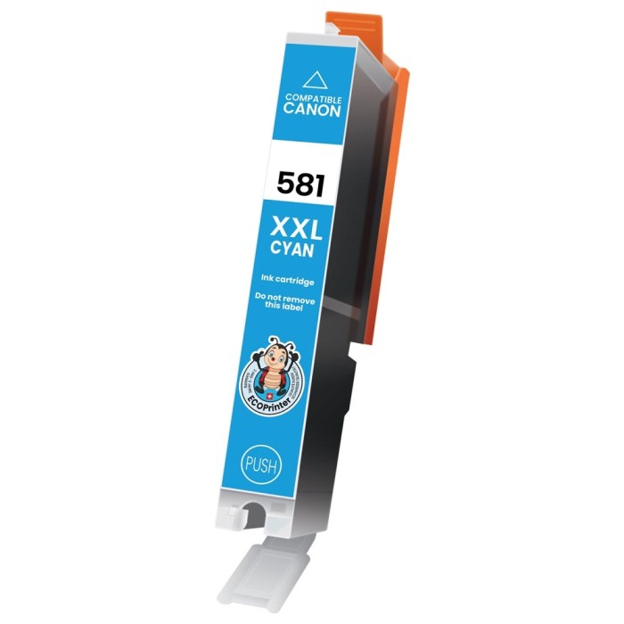 ECOPrinter Canon 581C | Cartouche ECOPrinter équivalent à Canon CLI-581 XXL   | Famille Canon PGI-580 / CL-581 | Cyan (C) | 850 pages