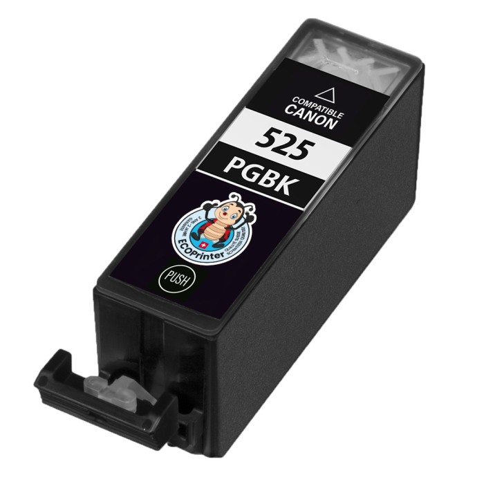 ECOPrinter Canon 525BK | Cartouche ECOPrinter équivalent à Canon PGI-525   | Famille Canon PGI-525 / CLI-526 | Noir (BK) | 350 pages
