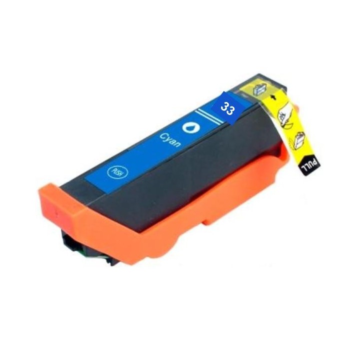 ECOPrinter Epson 33C | Cartouche ECOPrinter équivalent à Epson 33 XL   | Famille Epson 33 (Orange) | Cyan (C) | 650 pages