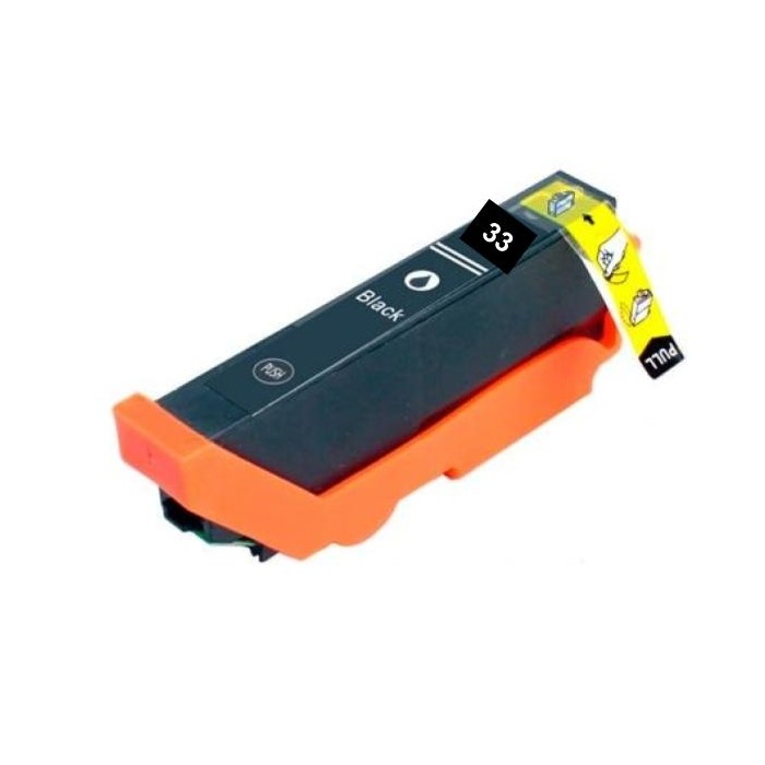 ECOPrinter Epson 33PBK | Cartouche ECOPrinter équivalent à Epson 33XL | Famille Epson 33 (Orange) | Photo Noir (PBK) | 400 pages