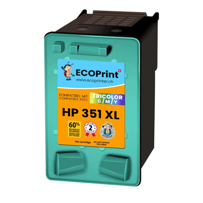 ECOPrinter HP 351XLC | Cartouche ECOPrinter équivalent à HP 351 XL | Famille HP 350 / 351 | 3 Couleurs (3C) | 580 pages