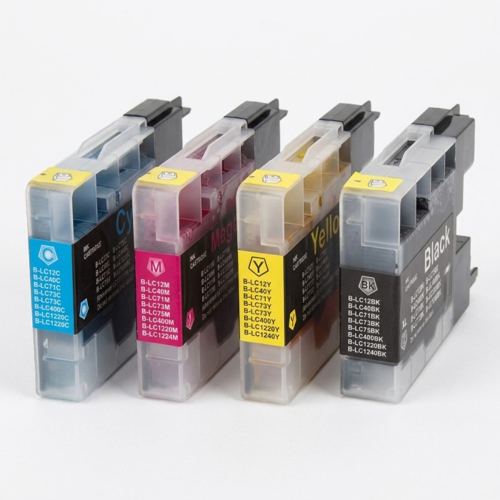ECOPrinter Brother 1240P1 | Pack de 4 cartouches ECOPrinter équivalent à Brother LC-1240/1280 | Famille Brother LC-1240-1280 | 1 Noir et 3 Couleurs individuelles | 1'200/1'200 pages